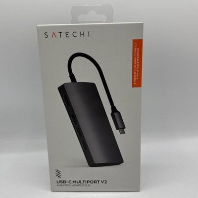 Satechi USB C Hub 8-in-1 Multiport Adapter V2 4K 60W PD - Space Grau (ST-TCMA2M)