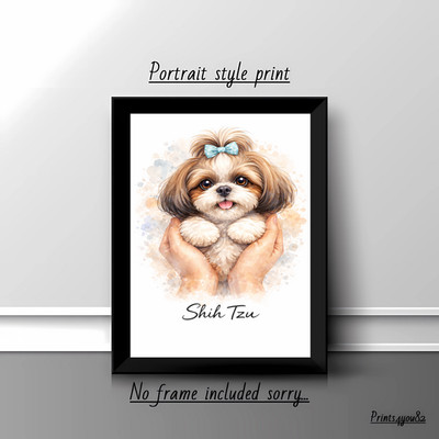 SHIH TZU HUND HAUSTIER A4 BILD DRUCK POSTER WANDBILD WOHNDEKO UNGERAHMT NEU GESCHENK