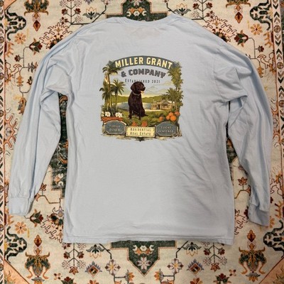Men's Miller Grant & Company Long Sleeve Pocket T-Shirt Blue Casual