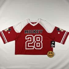 NWT Disney Mickey Mouse "1928 Original" Graphic Jersey Shirt Red Women's Med.