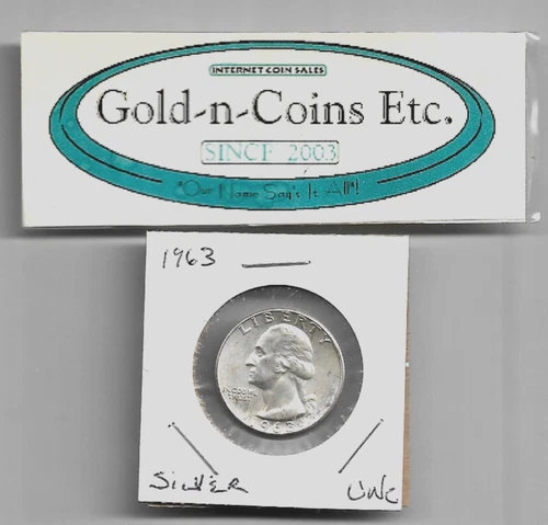 1963-P Silver Washington Quarter Uncirculated Condition! Free S&H