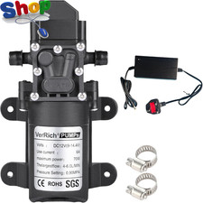 12V Water Pumps Diaphragm Pump with Power Supply Adaptor and 2 Adjustable Hose C