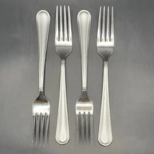 (4) Mikasa VIRTUOSO FROST Stainless DINNER FORKS 8-1/4”