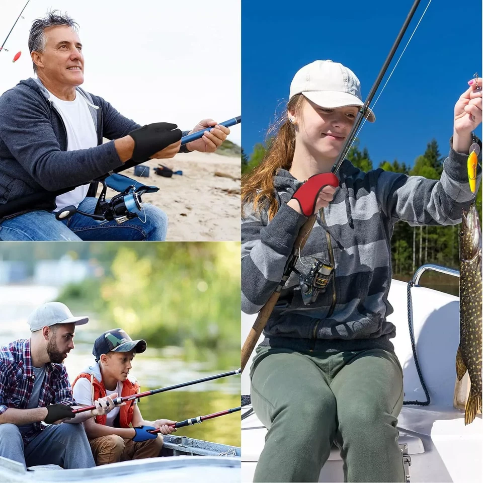 100 X 钓鱼手套冲浪铸造手指摊位保护防滑咸水套装 — 第 2/4 张图片