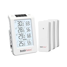 4.8" Digital Thermo,Hygrometer, Solar Powered, 330ft Range