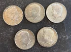 5 - JFK Half Dollars Circulated 1965 1966 1967 1968 1969