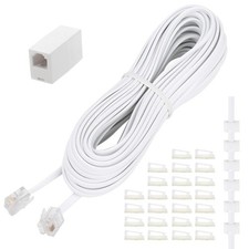 Uvital Phone Extension Cord 33Ft 10m , Telephone Cable 33 feet, White-33FT