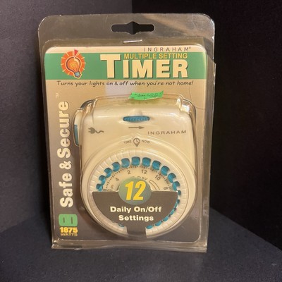 Vintage Ingraham Multiple Setting Light Timer 12 Daily On/Off Settings 1875 Watt