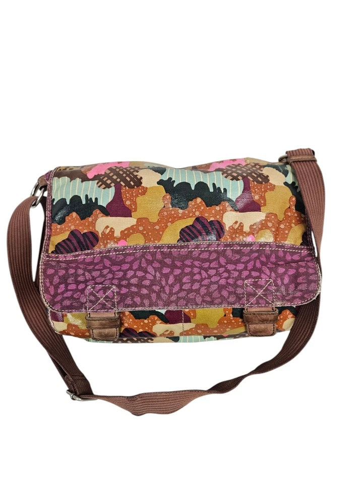 Bolso Bandolera para Laptop Fossil Key-Per Colorido de Lona Recubierta Mensajero Foto 2 de 4