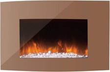 Cata ICONCV890C 35 Inch Wall Mounted Curva Electric Fireplace Copper with Remote