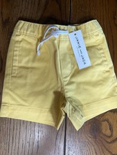 NWT Janie and Jack Spring Break Edit Yellow Twill Shorts Boys Size 6-12 Months