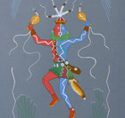 Harrison Begay Painting Dancer Red Sided Yei Nightway Original Acrylic 23" H LZA — photo 1