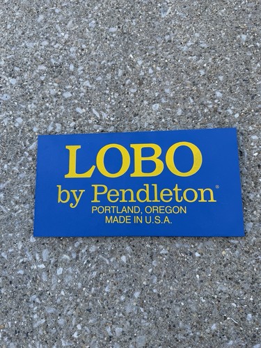 Pendleton Woolen Mills LOBO Store Display Sign 11”x6” True Vtg RARE Portland USA