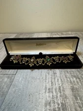 Vintage Strawbridge & Clothier Bracelet Costume Jewelry Rhinestones 40s 50s Rare