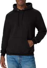 Men's Boy's Pullover Eco Smart Hooded Sweatshirt Black Different Sizes School...