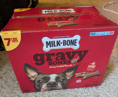 Milk-Bone GravyBones Dog Biscuits, Gravy Coated Small Dog Treats, 7 Lb. Box