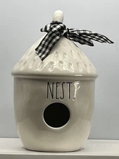 Rae Dunn "NEST" Ceramic Acorn Birdhouse Artisan Collection By Magenta White