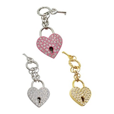 Trendy Alloy Heart Padlock Keyring With Easy Press Open And Close Function