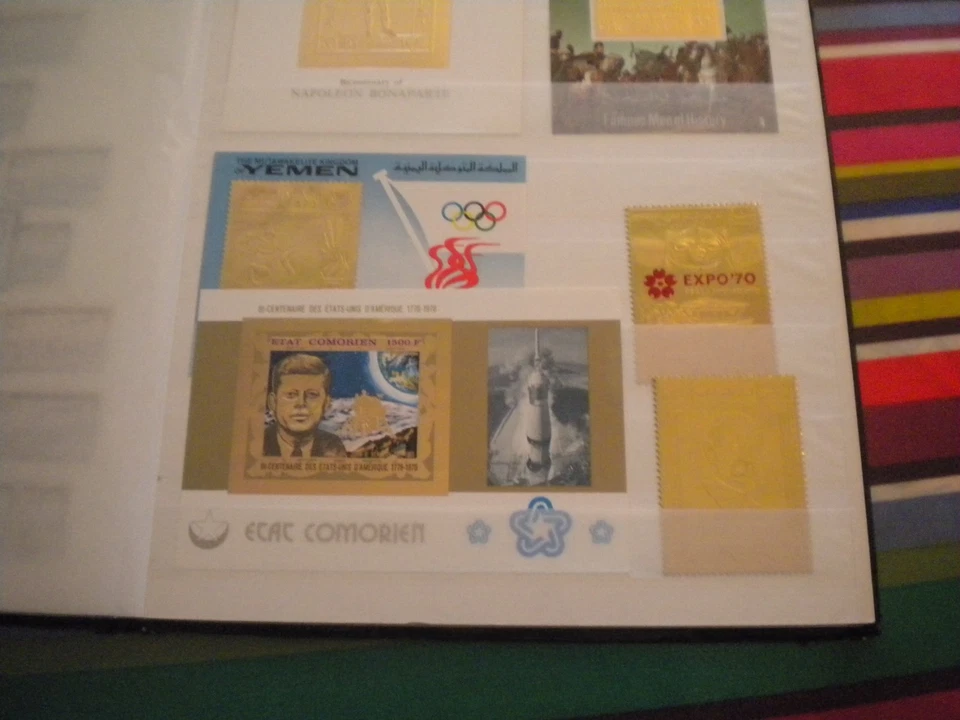 6 TIMBRES OR 2 NAPOLEON, 1 KENNEDY, 1 JEAN PAUL II, 1 OLYMPIC NEUF** VOIR SCAN - Photo 3/3