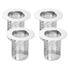4 Pack Shower Drain Strainer, 2" x 2.2" Stainless Steel Deep Sink Hair Catcher