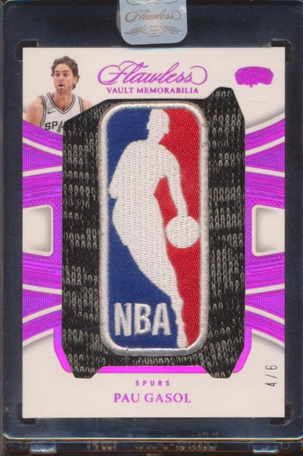 2024 Panini Flawless Pau Gasol Vault Memorabilia NBA Logoman Game Worn Patch /6!