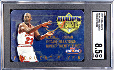 1997-98 NBA Hoops Michael Jordan Frequent Flyer Card #4- SGC Graded 8.5 NM-MT+