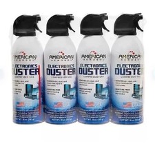 American Aerosol Compressed Gas Electronics Duster, 10 oz Cans, 4-Pack.
