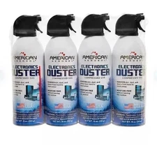 American Aerosol Compressed Gas Electronics Duster, 10 oz Cans, 4-Pack.