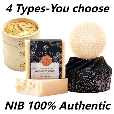 Viori-Hair Shampoo & Conditioner Bar with Bamboo Holder Set-NIB Authentic-4 Type