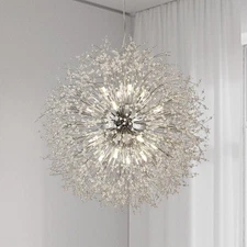 KENOLIA Chandelier Modern Sputnik Crystal Pendant Lamp Large Chrome