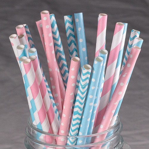 US 100~200 Bulk Packed Paper Straws Pattern Color -Biodegradable FDA Approved - Picture 19 of 25