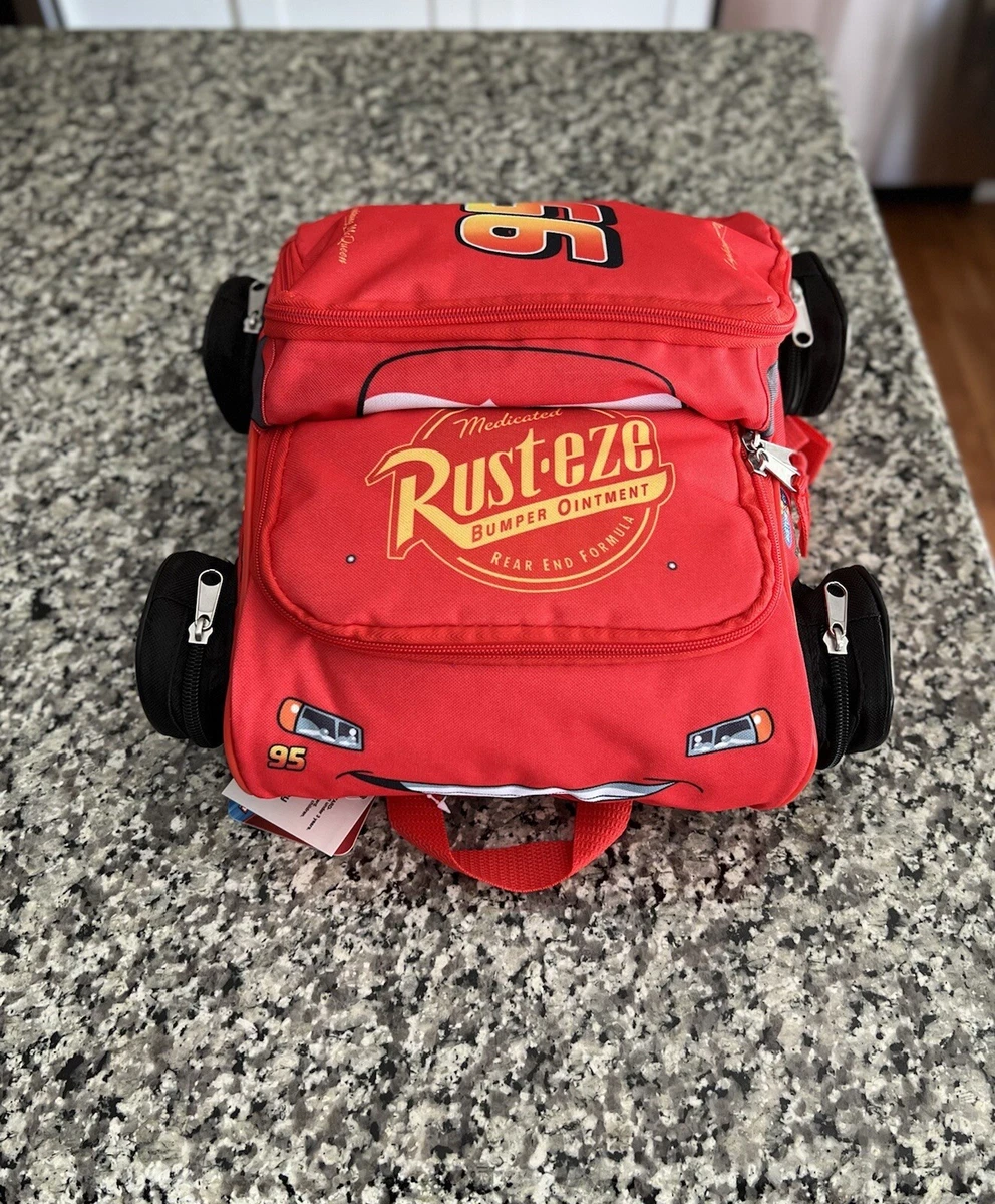 Disney Pixar Lightning McQueen Rust-eze Backpack Red Kids Race Car
