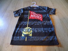 Boys Size Medium 8 Minions Gray Summer Short Sleeve Shirt Top Minion Mayhem New