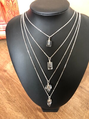 SCHRAUBVERSCHLUSS Glas Kristall Fläschchen Tropfen Diamant Flakon Parfüm ANHÄNGER Charm
