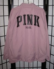 NWT VICTORIA'S SECRET PINK BLACK PURPLE ANORAK WINDBREAKER OVERSIZED JACKET COAT