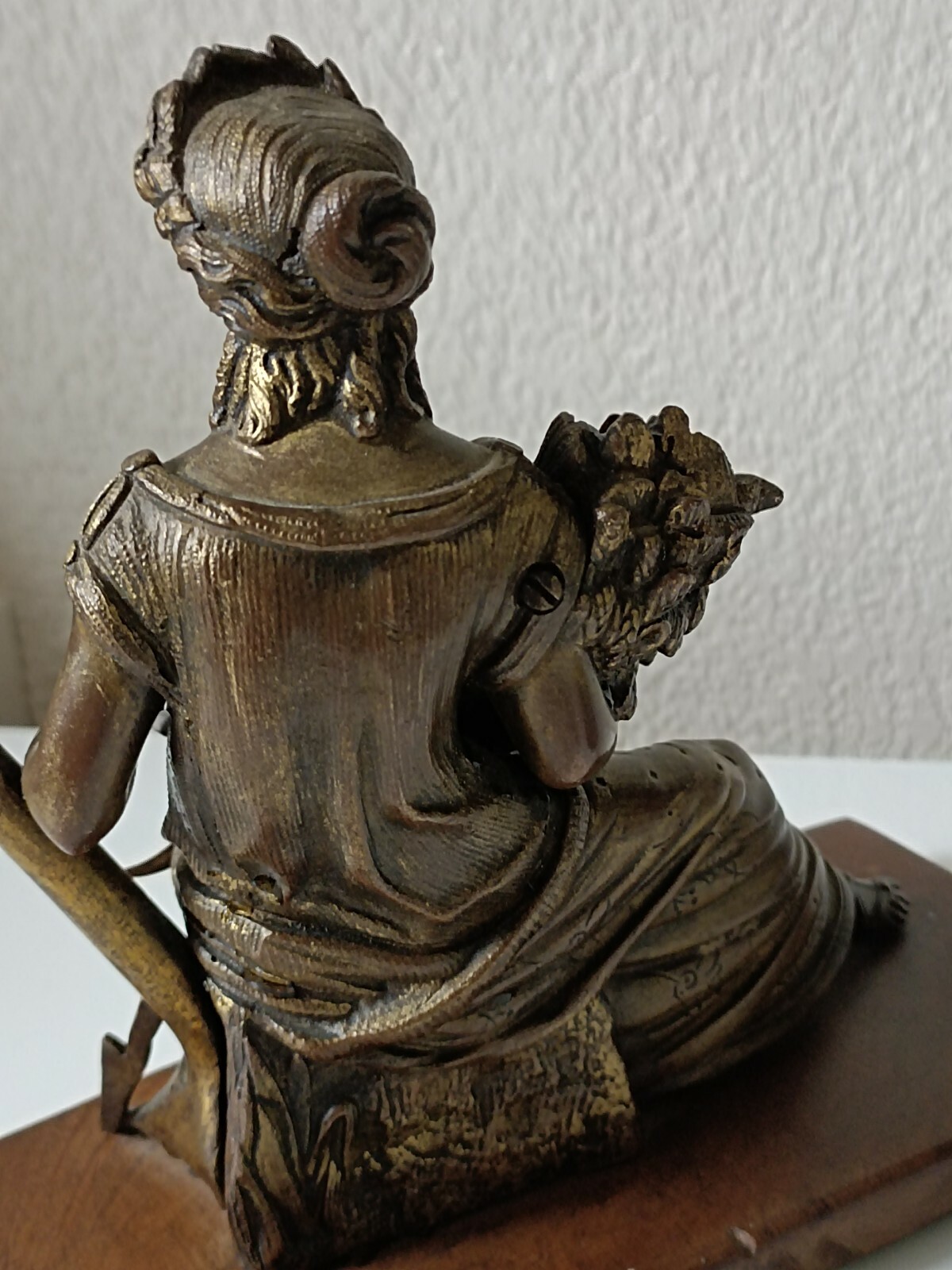 ANTIQUE CERES BRONZE ON BASE GODDESS OF AGRICULTURE, HARVEST AND FERTILITY 