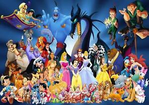  Personnages  Disney  Poster  Wall Art Imprim  Photo A3 A4 eBay