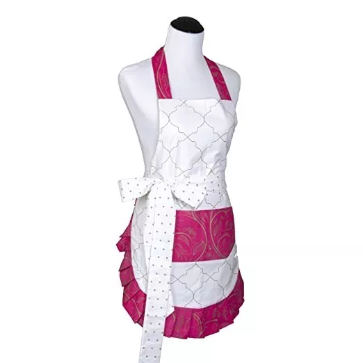 Cute Retro Flirty Aprons for Women Girls NIP Fuscia Moroccan eBay