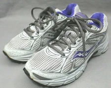 SAUCONY womens athletic shows size 7 M 9 1/2 in insole gray leather & fabric upp