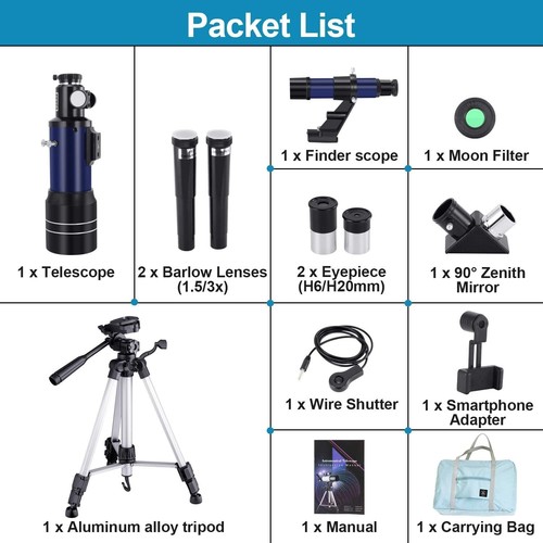 Telescopes for Adults Astronomy, 70Mm Aperture 300Mm Refractor Telescope for Beg - Picture 7 of 7