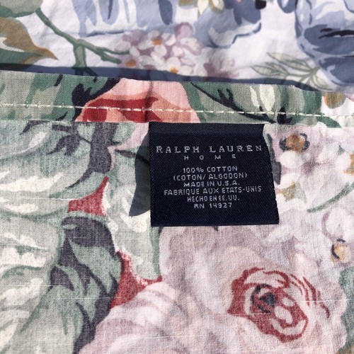 Lenzuola piatte Ralph Lauren Allison Queen 100% cotone etichetta blu floreale - Foto 7 di 8