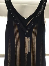 NEW Blumarine Black Flapper Dress w/ Peek-a-Boo Panel Detailing - EU 40/US 4