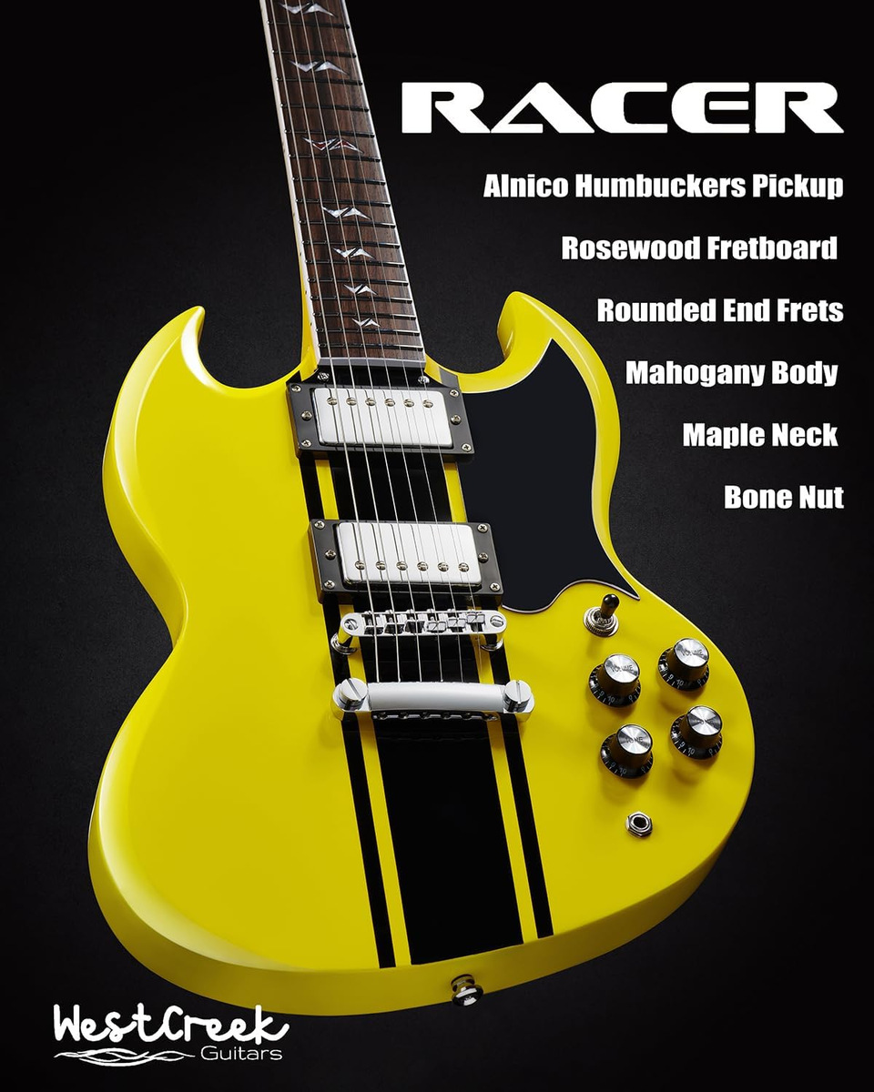 Westcreek RACER Double Cut Electric Guitar - Mahogany Body