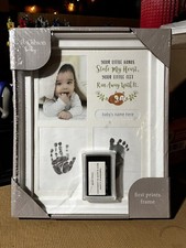 NEW C.R. Gibson Baby First Prints Frame, Ink pad Baby Hand  Foot Print  Photo