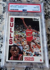 MICHAEL JORDAN 1992 Topps 1st Rookie Card RC PSA 8 NM to Mint Bulls RARE 1984🔥$