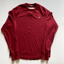 Vintage Abercrombie  Fitch Sweater Mens Medium Red Muscle Christmas Preppy Y2K