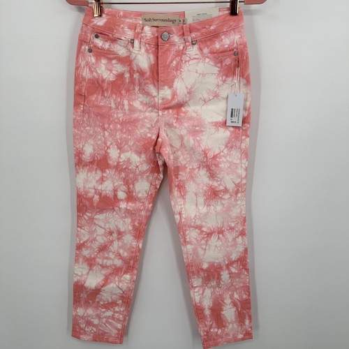Soft Surrounding The Ultimate Ankle Jeans Women 2P Pink Tie Dye High Rise Skinny - Picture 2 of 12