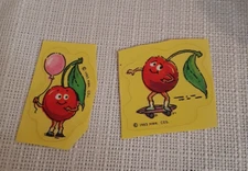 VINTAGE HALLMARK STICKERS Cherry Scratch n' Sniff- RARE and HTF!!! 2 Stickers