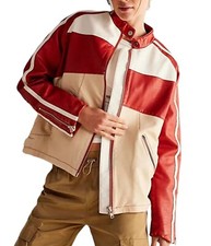 Women Biker Style Jacket| Handmade Stylish Red Faux Leather Jacket | Moto Jacket