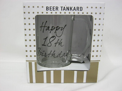 BGC Glass Beer Tankard Happy 18 th Birthday 